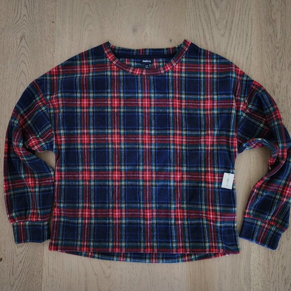 Gap plaid microfleece pj/lounge top - Picture 4 of 10